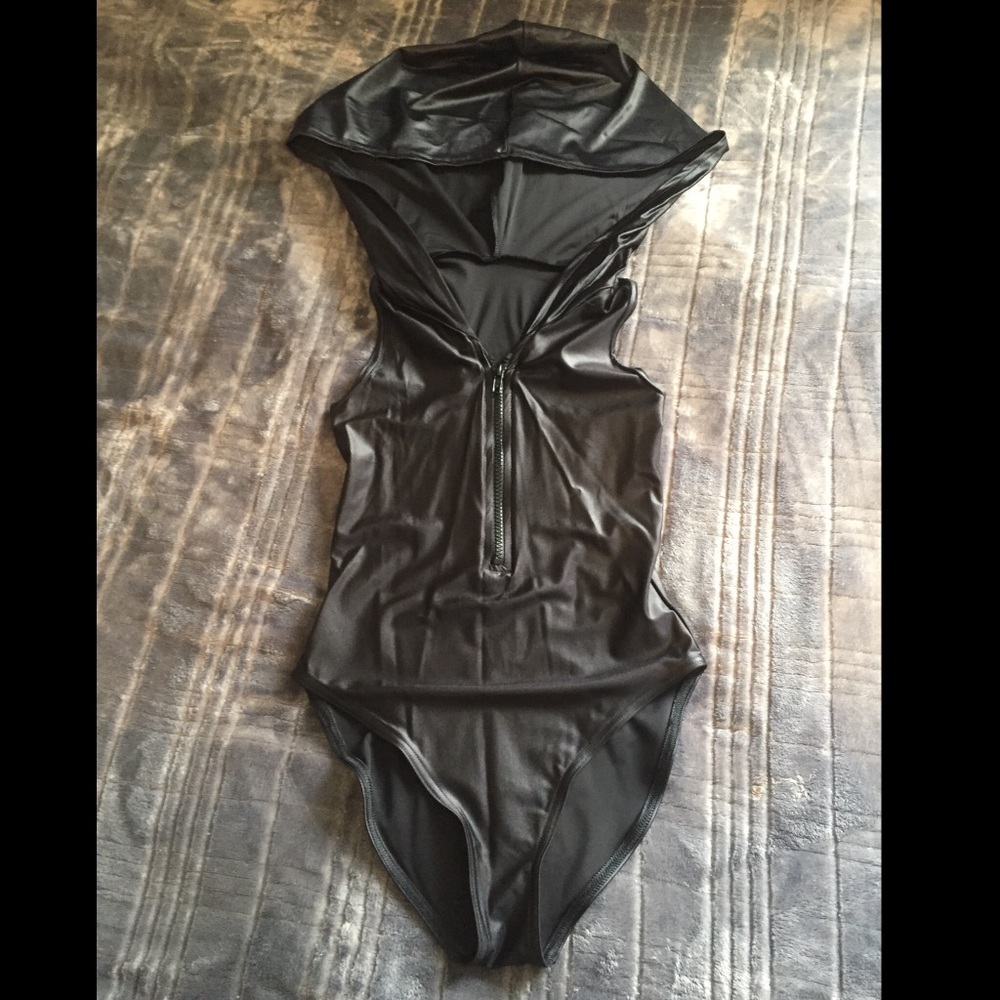 BlackMilk Lustre Hooded Bodysuit SM